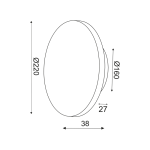 Стенна лампа LED Netto 10W 3000K 800 лм светлокожено кафява MDF кръг Φ22x3,6 см Eclipse - Image 3