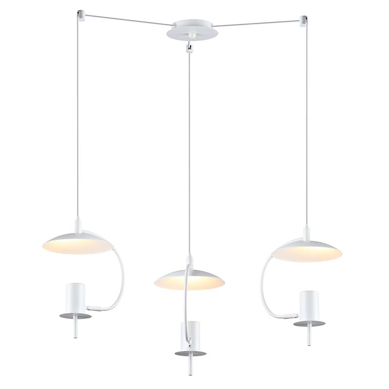ZM933P60W Висяща лампа Netto Parachute 3xGU10 бяло метално Ø60x150 см - Image 1