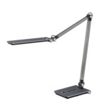 НАСТОЛНА ЛАМПА, МЕТАЛИЧЕСКИ СИВ АЛУМИНИЙ + ABS, LED SMD, 9 W, 600 LM, CCT 3000 K–4000 K–5700 K, IP20