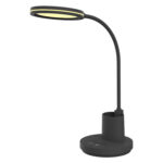 Офисна лампа от черен пластмасов корпус + силикон, LED SMD, 8 W, 300 lm, CCT 3000 K–3800 K–5700 K, IP20