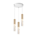 OASIS – висяща лампа*3, пясъчно-бял алуминий, LED COB 22 W, CCT 1100 lm, IP20, 268 × 268 × 1500 мм