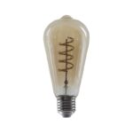 LED с нажежаема жичка E27 с регулиране на яркостта ST64 4 W, кехлибарено, спирално 1800 K, 230 V променливо напрежение, 270 lm, RA80, 30 000 ч, 360°