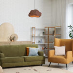 ВИСЯЩА ЛАМПА ОТ ЖЕЛЯЗО И ПОЛИСТИРОЛ (PS), КАФЯВА, 1*E27, 60 W, IP20, Д520*В1500 - Image 2