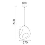 ВИСЯЩА ЛАМПА ОТ ЖЕЛЯЗО И ПОЛИСТИРОЛ (PS), БЯЛА, 1*E27, 60 W, IP20, D270*H1500 - Image 2