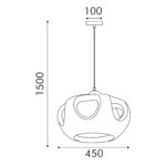 ВИСЯЩА ЛАМПА ОТ ЖЕЛЯЗО И ПОЛИСТИРОЛ (PS), БЯЛА, 1*E27, 60 W, IP20, Д45°*В1500 - Image 3